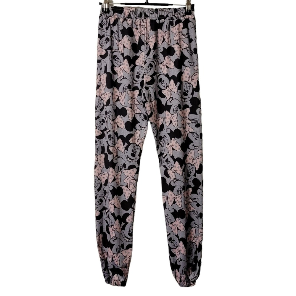 Disney Minnie Mouse Pajama Pants Womens S Gray Pink Joggers PJs Sleepwear Lounge - Picture 4 of 7